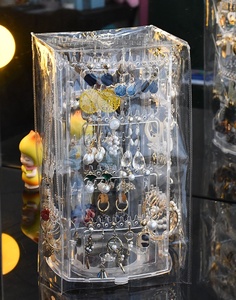 Expositor Giratorio de 360 Grados para Joyería, Organizador de Plástico para Aretes y Collares, para Tiendas, Venta al Por Mayor - Product Image 5