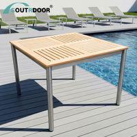 Ensemble de table à manger pliable moderne et durable en aluminium pour l'extérieur, idéal pour la cour, la villa, l'hôtel, la chambre et le sous-sol