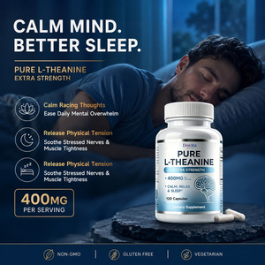 Cápsulas de L-Teanina de Marca Privada OEM ODM para Adultos, 400 mg, Extra Fuerte, Ayuda Natural para Dormir, Relajación, 120 Cápsulas - Product Image 2