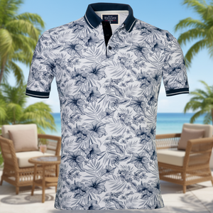 เสื้อถักลายดอกไม้สีฟ้าขนาดใหญ่พิเศษสำหรับใส่ลำลอง - Product Image 2