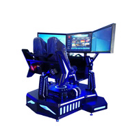 Nouvel équipement de compétition de simulation de machine de jeu à pièces d'intérieur à trois écrans VR à vendre