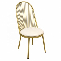 Chaises de mariage de luxe en fer doré pour hôtels et restaurants modernes, idéales pour la salle à manger, le salon, les événements extérieurs et les banquets