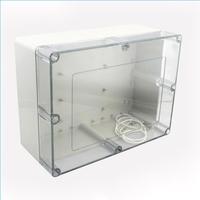 Boîtier de jonction étanche IP66 QCheng F10-1T en ABS transparent 320*240*140mm avec 8 vis pour instruments électroniques