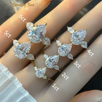 Bague trois pierres en moissanite taille marquise pour femme, argent sterling 925, 1, 2 ou 3 carats, pierres latérales en poire, vente en gros sur mesure en usine