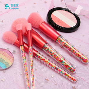 Set di Pennelli per Trucco Rosa Acceso all'Ingrosso, Set Regalo per Ragazze, Pennelli per Trucco Carini con Decorazioni a Zucchero - Product Image 2
