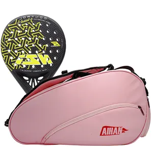 Mochila de raquete de tênis personalizada, grande capacidade, oem, com compartimento para sapatos, bolsa para carregar
