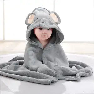 Factory Supply Sale Soft Colorido Absorvente Microfibra Cute Animal Pattern Baby Hooded Bath Toalha