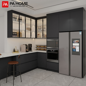 Pa giá tốt đá cẩm thạch hiện đại UV đen Matt MDF sơn mài tủ gỗ tủ bếp thông minh với các phụ kiện - Product Image 4