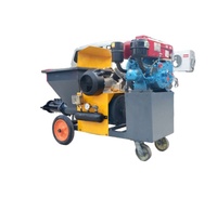 Mesin Semprot Mortar Diesel D-800 150-200m²/jam Pompa Plester Semen Tekanan Tinggi untuk Konstruksi