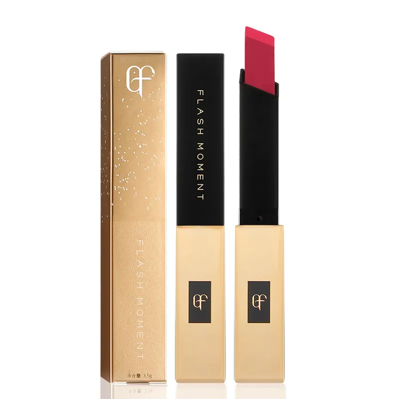 Melhor Venda Pequena Gold Bar Batom Matte Waterproof Long Lasting Sexy Beauty Lipstick Non-stick Cup Lip Makeup