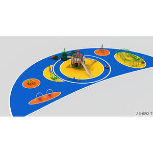 Équipement de terrain de jeu pour enfants <span class=keywords><strong>en</strong></span> plein air personnalisé <span class=keywords><strong>avec</strong></span> revêtement <span class=keywords><strong>en</strong></span> caoutchouc, diapositives, balançoires, cadres d'escalade pour le commerce - Product Image 4