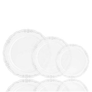 Platos de Plástico Reutilizables de Primera Calidad, Elegantes, para Postres y Cenas, para Bodas, Fiestas y Celebraciones - Product Image 1