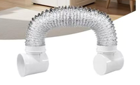 Accessoires pour systèmes CVC : 2 coudes carrés en ABS à 90 degrés, connecteurs pour sécheuse, conduit flexible en aluminium de 2 m pour usage hospitalier