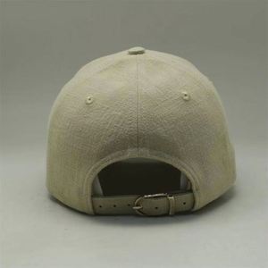 Casquette de baseball structurée en lin à 6 panneaux avec logo personnalisé, respirante en chanvre, fermeture arrière réglable avec sangle métallique, casquettes de baseball de créateur - Product Image 6