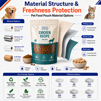 Pochettes à bec verseur pour aliments pour animaux de compagnie, haute barrière, étanches, refermables, imprimées sur mesure, pour aliments humides pour chiens et chats, aliments pour animaux, 250 ml, 500 ml