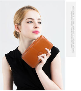 Модный дизайнерский Дамский Длинный клатч на молнии для сотового телефона, кошелек, вощеная кожа, Короткий держатель для кредитных карт, кошелек для женщин - Product Image 5