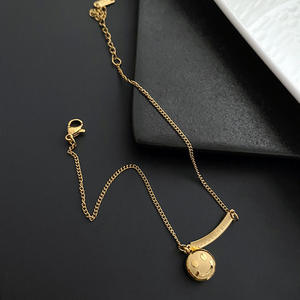 Bracelet de <span class=keywords><strong>cheville</strong></span> tendance en acier inoxydable Ivanda plaqué or 18 carats PVD, porte-bonheur, motif sourire, bijou de mode, cadeau pour femme, vente en gros - Product Image 3
