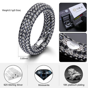 Rock Heren Sieraden Hiphop Echt 925 Sterling Zilver Volledig Zwart Vvs Moissanite Diamant Iced Out Stempel Vinger Ring Voor Vrouwen Man - Product Image 6