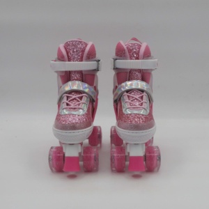 Chaussures de <span class=keywords><strong>roller</strong></span> <span class=keywords><strong>quad</strong></span> professionnelles personnalisées pour femmes adultes, roses, Jun Ran YJ-128, roues en PU avec roulements ABEC-7, roues en PVC, roues clignotantes - Product Image 3
