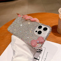 Diamant brillant luxe antichoc scintillant fille Design pour iPhone 11 12 13 14 15 16 Pro Max Plus coque de téléphone galvanoplastie artisanat