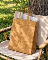 Sac fourre-tout en papier kraft lavable, grande capacité, sac à main, sac de shopping, sac de transport pour ordinateur portable, pour le travail quotidien, les voyages et la vente en gros