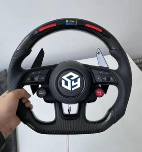 Volant de direction en fibre de carbone LED pour Audi A4L A6L A5 A3 A7 Q5 Q7RS3 RS4 <span class=keywords><strong>S4</strong></span> S5 S6 RS3 RS5 RS7 R8, volant de voiture personnalisé - Product Image 5
