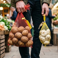 Sac en filet pour oignon rouge, sac en filet en plastique extrudé pour légumes et fruits