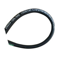 Tuyau d'air flexible industriel en caoutchouc NBR renforcé de fil d'acier, noir, pour carburant, gaz et eau, épaisseur de paroi 2,4 mm, modèle 32 #