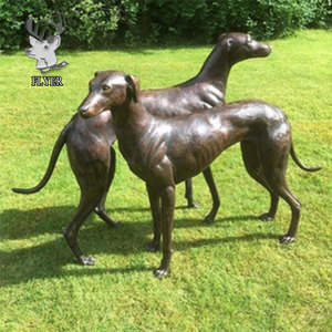Hete Verkoop Levensgrote Dieren Gieten Bronzen Beeld Dane Easygoing Metalen Hond Sculptuur - Product Image 1