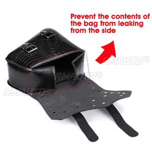 Sacs de selle de moto, pochette de rangement pour bagages, sacoches étanches, style cuir de crocodile noir, universel, Cafe Racer personnalisé - Product Image 4