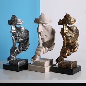 Pièces <span class=keywords><strong>d</strong></span>'art en résine style rétro nordique « Le silence est <span class=keywords><strong>d</strong></span>'or » pour <span class=keywords><strong>la</strong></span> maison, le salon, le meuble à <span class=keywords><strong>vin</strong></span> et les accessoires de photographie - Product Image 2