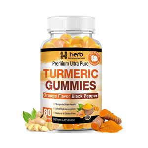 Gomitas Veganas de Cúrcuma y Jengibre de Marca Propia, Suplementos Alimenticios para Adultos con Pimienta Negra que Proporcionan Energía - Product Image 1