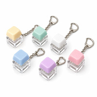 Factory Price LED Light Mechanical Keycap Keychain Fidget Clicker Keyboard Keyring Stress Relief Decompression Toys