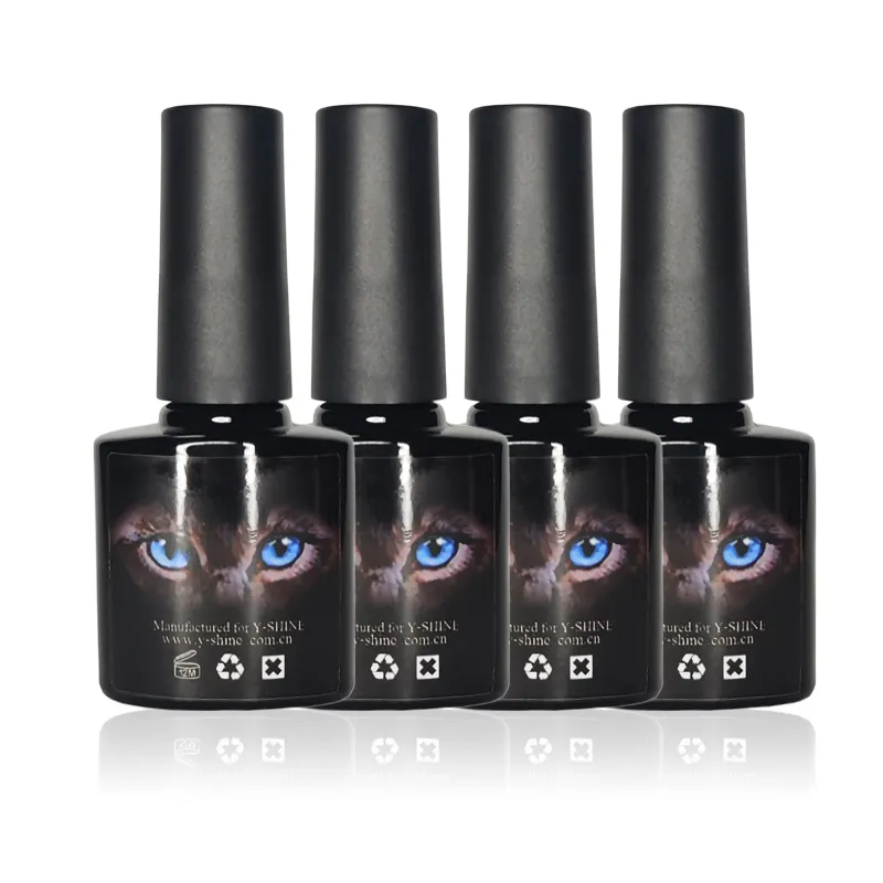 Y-SHINE Korean Cat Eye Gel Nail Polish Custom Logo Luxury Bottles 7.5ML Diamond Glitter Disco Reflective Gel Nail Polish