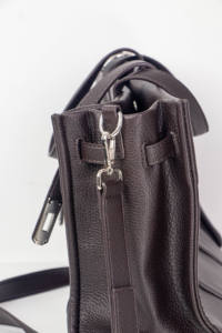 Bolso de hombro de gran capacidad de piel de vaca de primera calidad color café genuino de JunXing, bolso de hombro sencillo y moderno para mujer. - Product Image 3