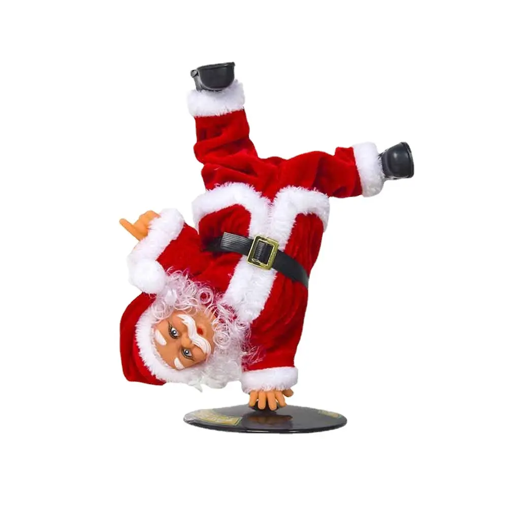 Bán buôn điện Santa Claus xoay trang trí Giáng sinh búp bê âm nhạc đảo ngược Santa Claus cho món quà kỳ nghỉ