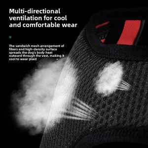 ペット用ハーネス、大型犬用耐衝撃ベスト型反射ベストとリードセット - Product Image 4