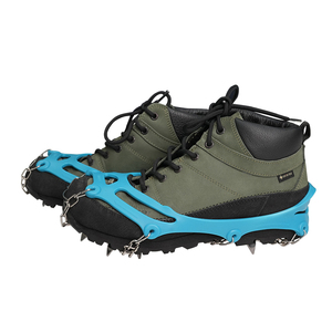 BOHU scarpe da trekking da esterno con 11 punte in acciaio inossidabile ramponi da neve manopole da ghiaccio tacchette da trazione antiscivolo borsa da arrampicata confezionata - Product Image 2