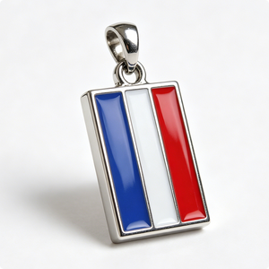 Colgante Rectangular Plateado con la Bandera Francesa, Esmalte Duro, Aleación de Zinc, Souvenir, Joyería Patriótica - Product Image 6