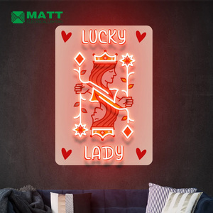 Enseigne lumineuse LED en acrylique pour <span class=keywords><strong>poker</strong></span>, enseigne néon personnalisée avec impression UV, pour salle <span class=keywords><strong>de</strong></span> <span class=keywords><strong>jeux</strong></span>, salle <span class=keywords><strong>de</strong></span> <span class=keywords><strong>poker</strong></span>, bar, décoration murale - Product Image 2