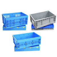 Boîte pliable empilable en plastique YLW avec couvercle à charnière, pliable, compacte, conteneur logistique, caisse en plastique Jiang
