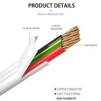 Australischer Standard Massiver Flachdraht 3-adrig 1,0mm+1,0mm PVC-Isolierung E/2,5/4/6/10 Weiß für Gebäude-Stromversorgung