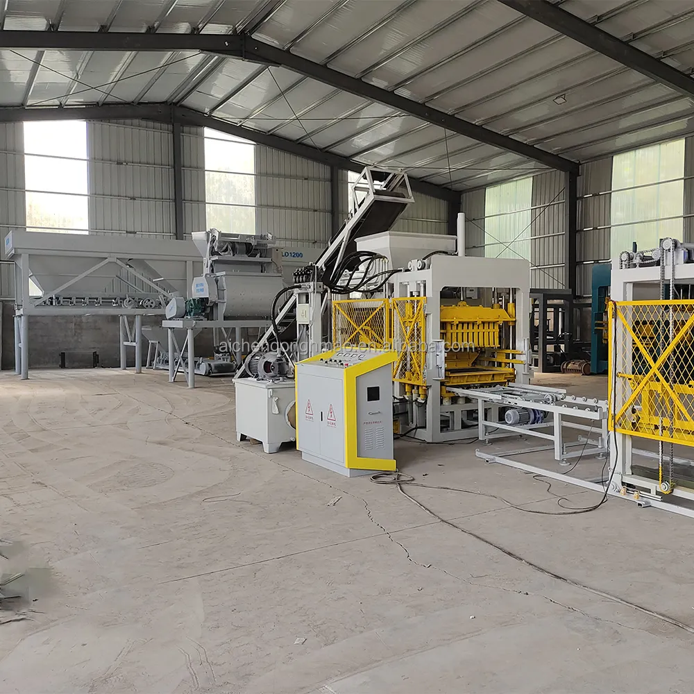 Aichen QT4-15 concrete cement block making machine sale in ethiopia