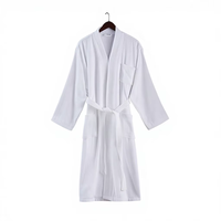 Peignoir de bain de luxe pour hôtel et spa, en coton gaufré léger, séchage rapide, doux pour la peau
