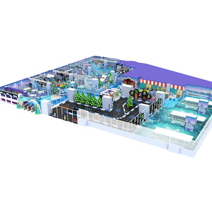 Aire de jeux intérieure pour enfants, parc de jeux gonflables en plastique, petite aire de jeux intérieure avec toboggan et piscine à balles - Product Image 3