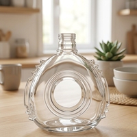 Bouteilles de vin en verre cristal personnalisables, finition mate, 750 ml, pour whisky, tequila, brandy, spiritueux, avec bouchon en liège, couleur personnalisée, sérigraphie