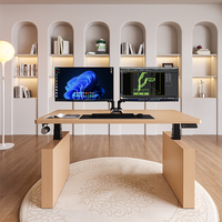 Table électrique réglable en hauteur avec tiroir, design moderne en bois massif, double moteur, ergonomique, effet grain de bois – Vente chaude