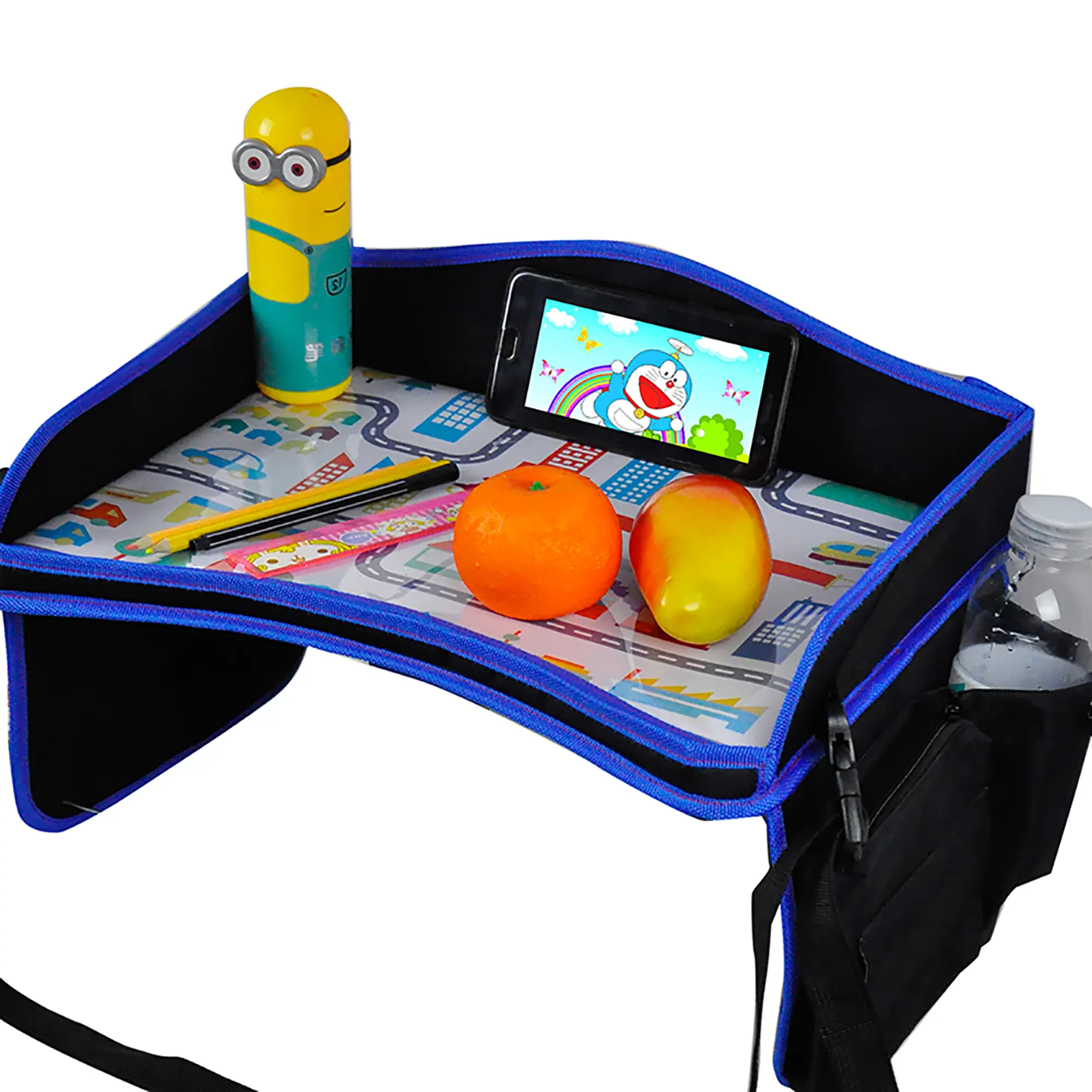 Dry Erase Board Storage Pockets Kids Travel Activity Tray For Car Airplane Booster Seat