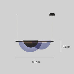 Luminaire suspendu en fer forgé de style nordique minimaliste postmoderne, forme de macaron, bande longue, pour comptoir de bar, lustre pour salle à manger - Product Image 2
