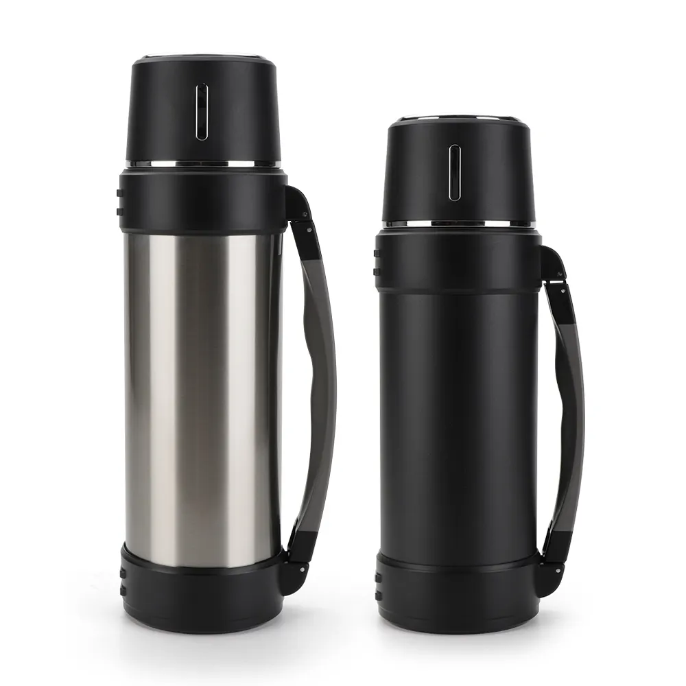Hot Products Custom Logo 1.5/1.8 Liter Double-Walled Stainless Steel Travel Pot Insulated Camping Water Jug Handle Travel